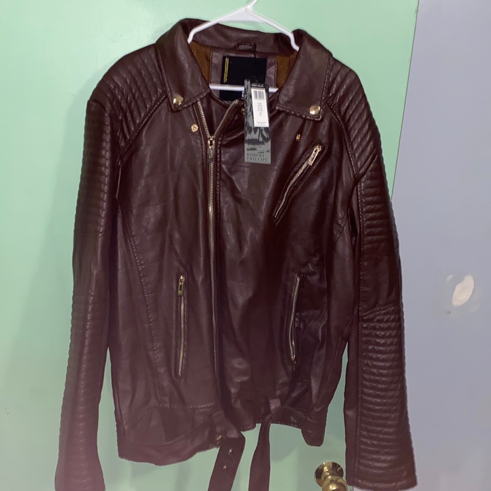 Robert Phillipe Leather jacket. Size 4XL Brown